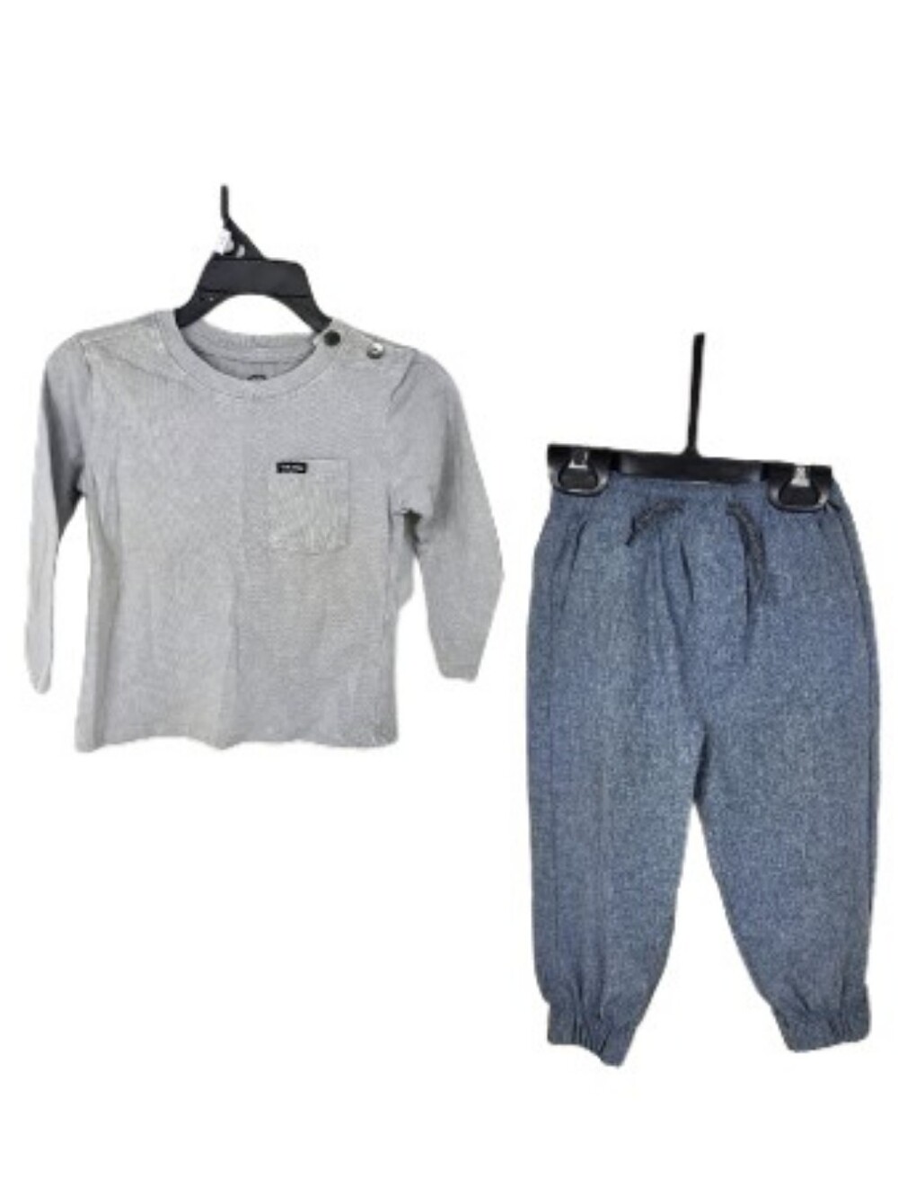 Volcom Casual 2pc Set - Light Gray Top & Blue Jogger Pants Sz 18M